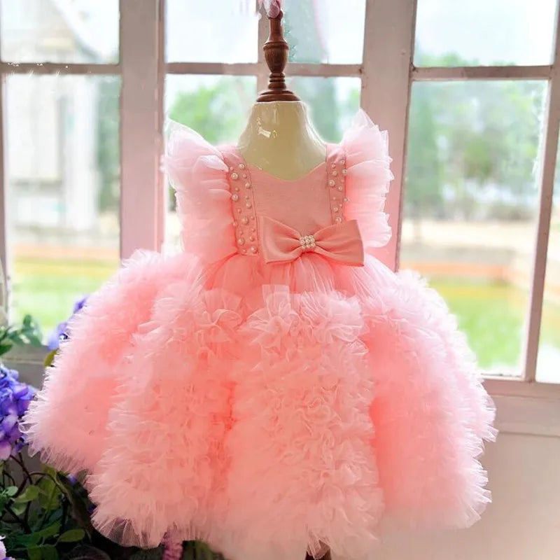 Baby/Kids Girls Tulle Tiered Birthday/New Year Party Puffy Dresses childrensterritory