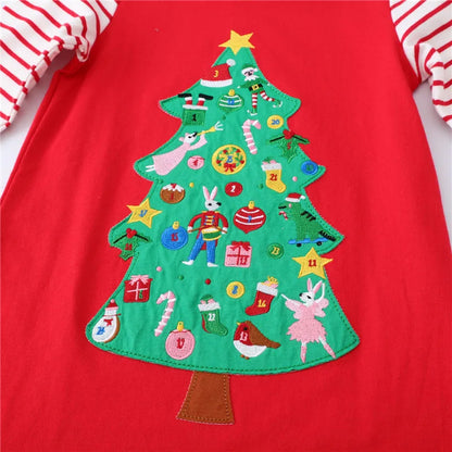 Kids Girls Cats Embroidery Birthday Frocks