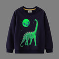 Kids Boys Luminous Dinosaur Design Cotton Sweatshirts