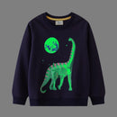Kids Boys Luminous Dinosaur Design Cotton Sweatshirts