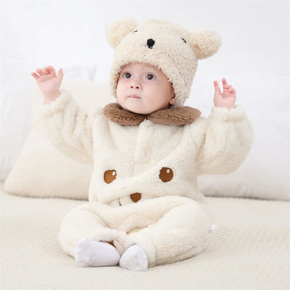 Newborn Baby Collar Design Soft Winter Bodysuit childrensterritory
