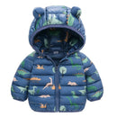 1-5Yrs Kids Boys Girls Dinosaur Print Hooded Jackets childrensterritory