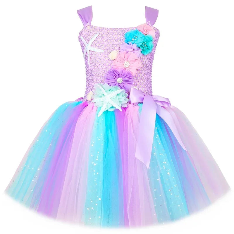 Girls Mermaid Style Tutu Princess Birthday/Halloween Party Dresses