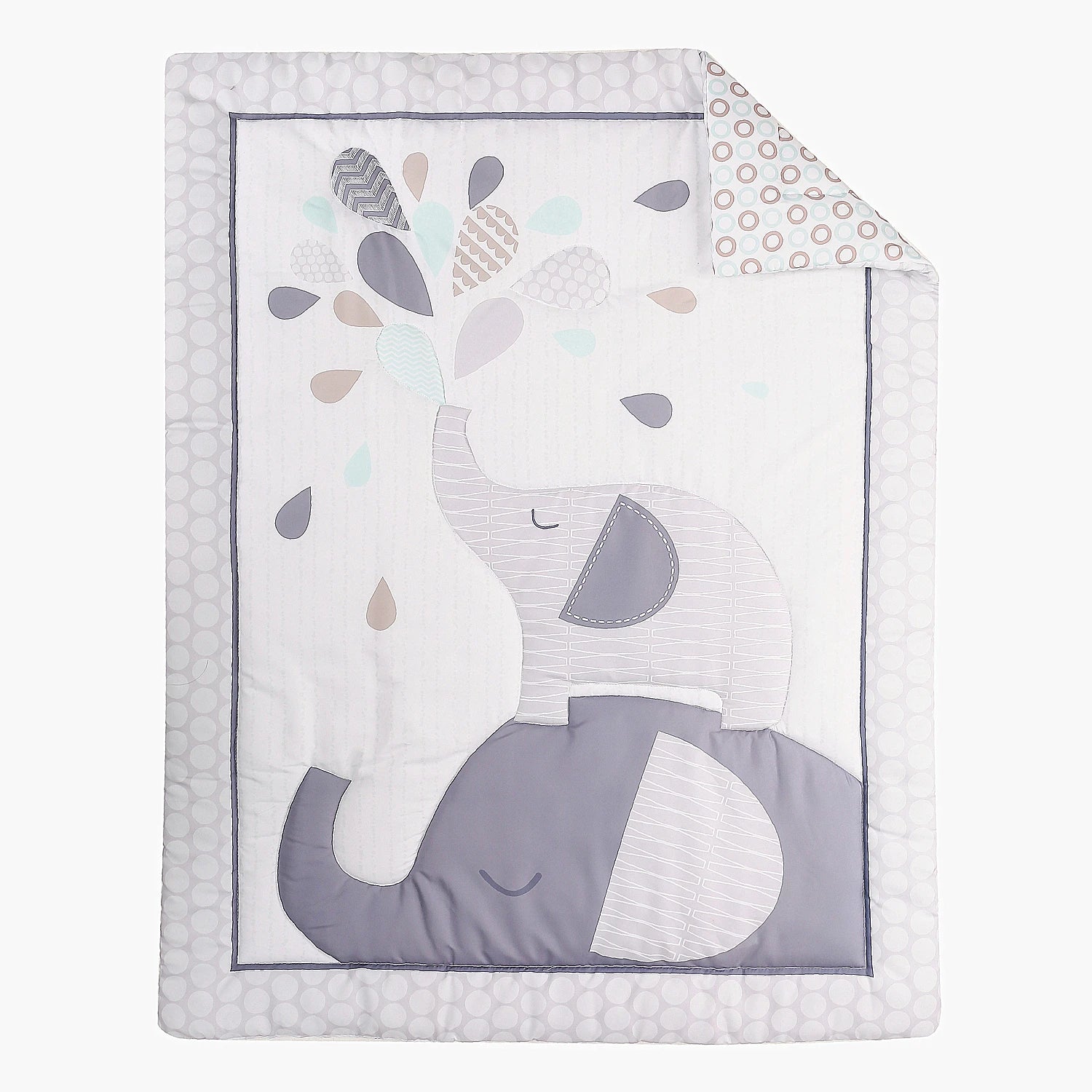 Cartoon Elephant Print 3Pcs Baby Bedding Set