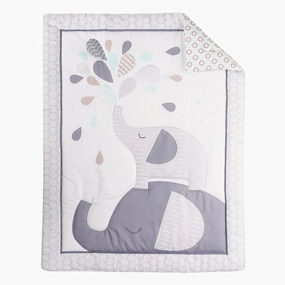Cartoon Elephant Print 3Pcs Baby Bedding Set