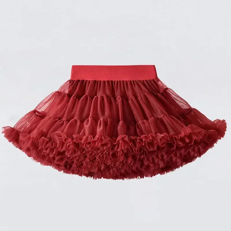 Little Girls Solid Colors Fluffy Chiffon Tutu Skirts childrensterritory