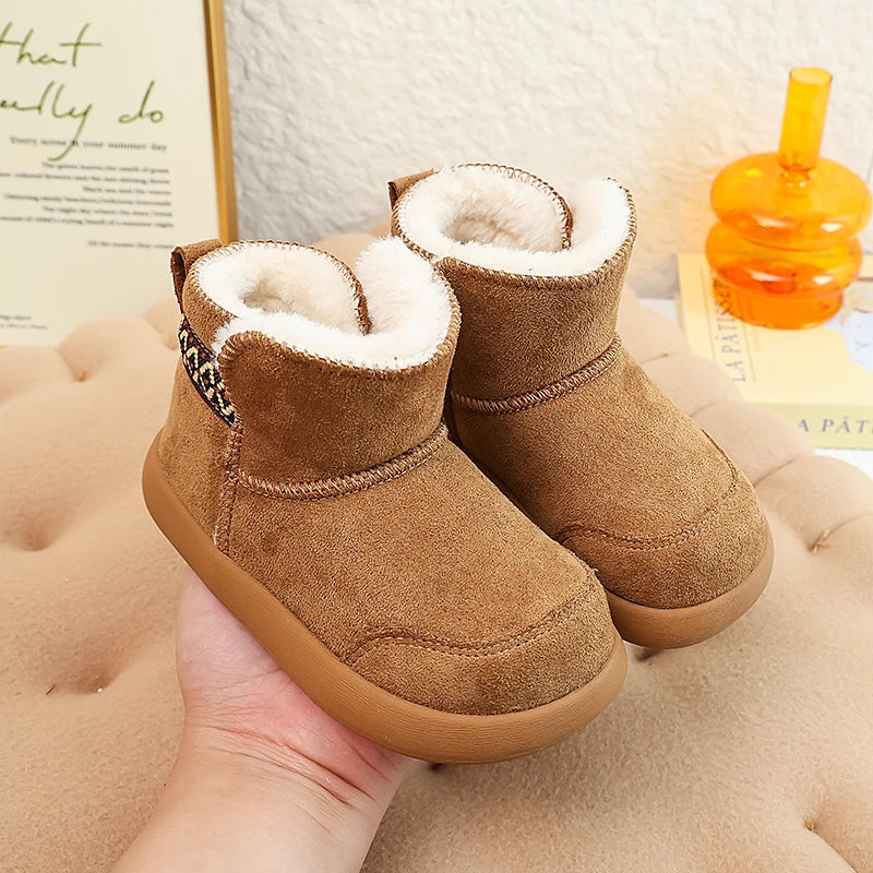 Kids’ Casual Snow Shoes with Plush Fur Accents