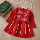 Girls' Long-Sleeved Bow-Design Winter Dresses