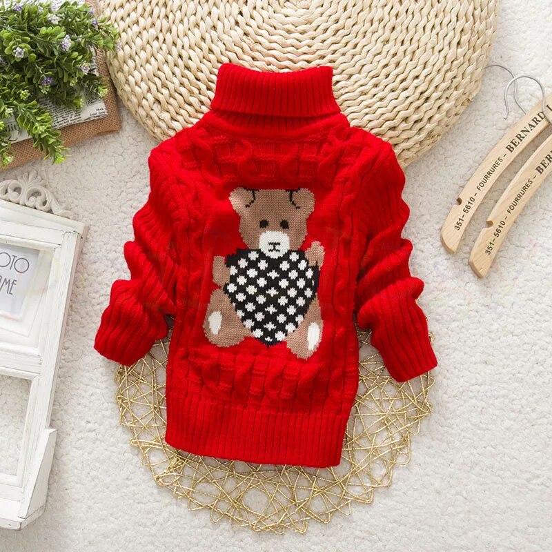 Kids Boy Girl Thick Knitted Turtleneck Sweaters childrensterritory