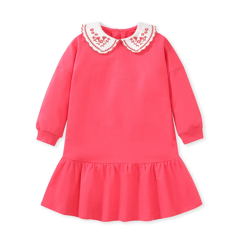 Girls Full Sleeves Flowers Embroidery Design Princess Dresses childrensterritory
