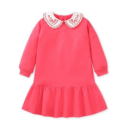 Girls Full Sleeves Flowers Embroidery Design Princess Dresses childrensterritory