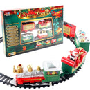 Electric Christmas Train Toy Set with Light Sound for Kids