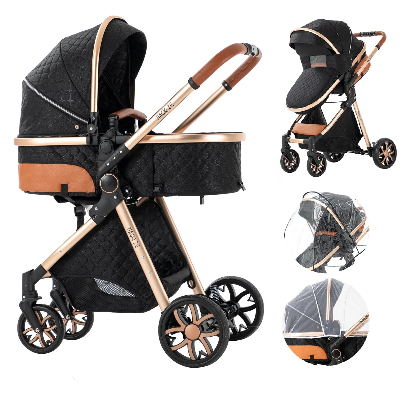 Luxury 2-in-1 Foldable High Landscape Baby Stroller