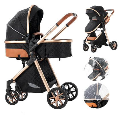 Luxury 2-in-1 Foldable High Landscape Baby Stroller childrensterritory