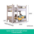 Multifunctional Kids Bunk Bed with Safety Fence and Storage childrensterritory