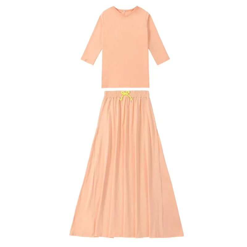 Summer Solid Colour Family Matching Clothing Set childrensterritory
