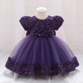 Baby Girl Sequin Lace Designed Fluffy Baptism, Birthday Dress