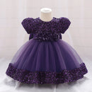 Baby Girl Sequin Lace Designed Fluffy Baptism, Birthday Dress