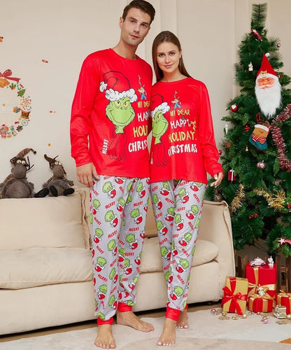 GRC Cartoon Print Matching Christmas Family Pajamas childrensterritory