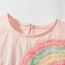Short-Sleeves Rainbow Print Summer Dresses for Girls childrensterritory