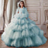 Kids Girls Tiered Tulle Bow Shoulder Design Dresses For Birthday/Prom childrensterritory