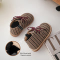 Kids Retro Style Printed Soft-Sole Warm Short Boots childrensterritory