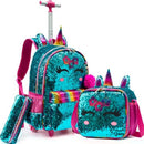Sequin Design 3-in-1 Kids Trolley School Backpack Set for Girls childrensterritory