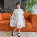 Casual Style Girls Lace Floral Dress For Summer