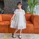 Casual Style Girls Lace Floral Dress For Summer
