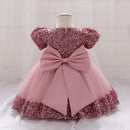 Baby Girl Sequin Lace Designed Fluffy Baptism, Birthday Dress