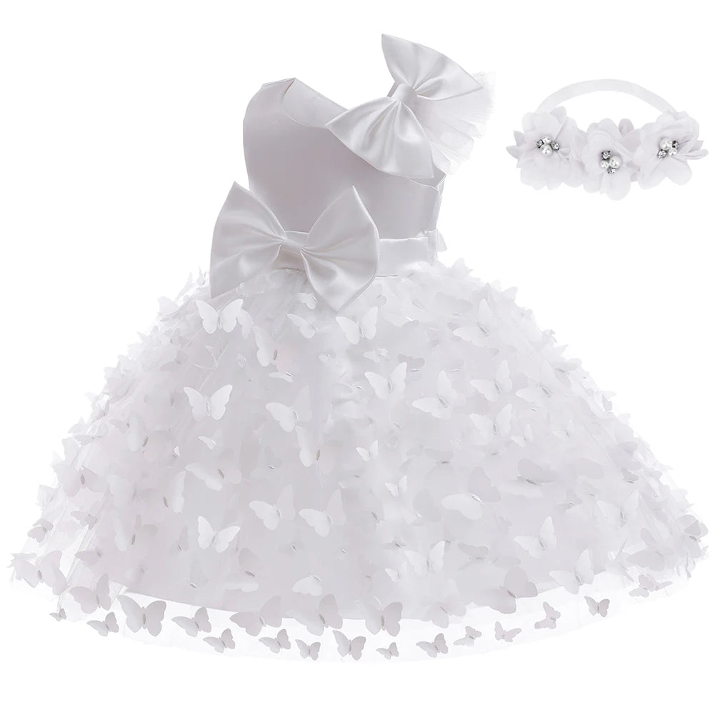 Baby Girl Three-Dimension Butterfly Gown for Baptism/Birthday