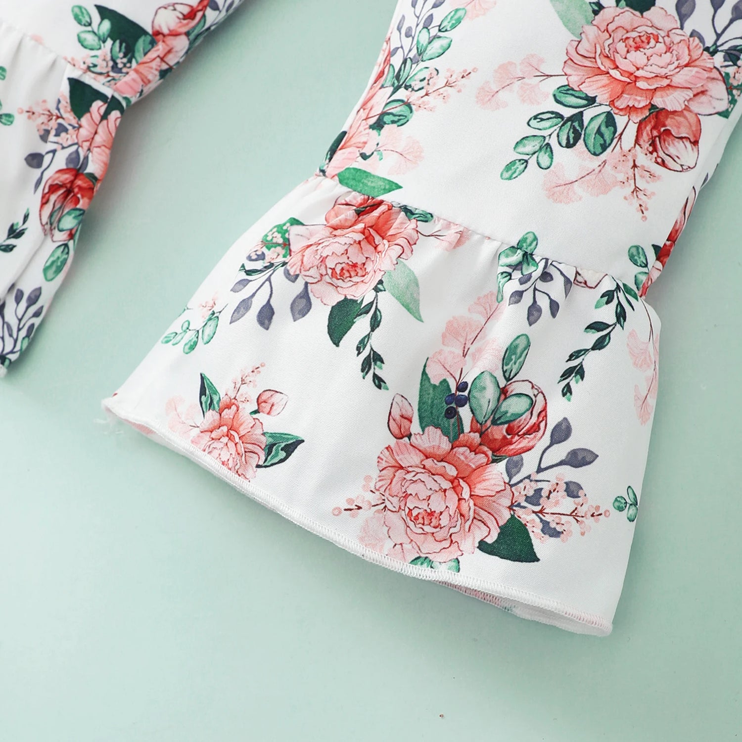 Kid Girl Sling Tank Top and Floral Pant Clothing Set