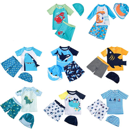 3pc Baby/Kids Boys Sun Protection Swimwear With Hat