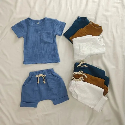 Casual Cotton Summer 2-Piece Outfits for Baby Unisex
