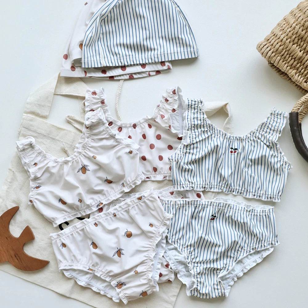 Baby Girl Stripe / Solid Color / Print Pattern Swimwear
