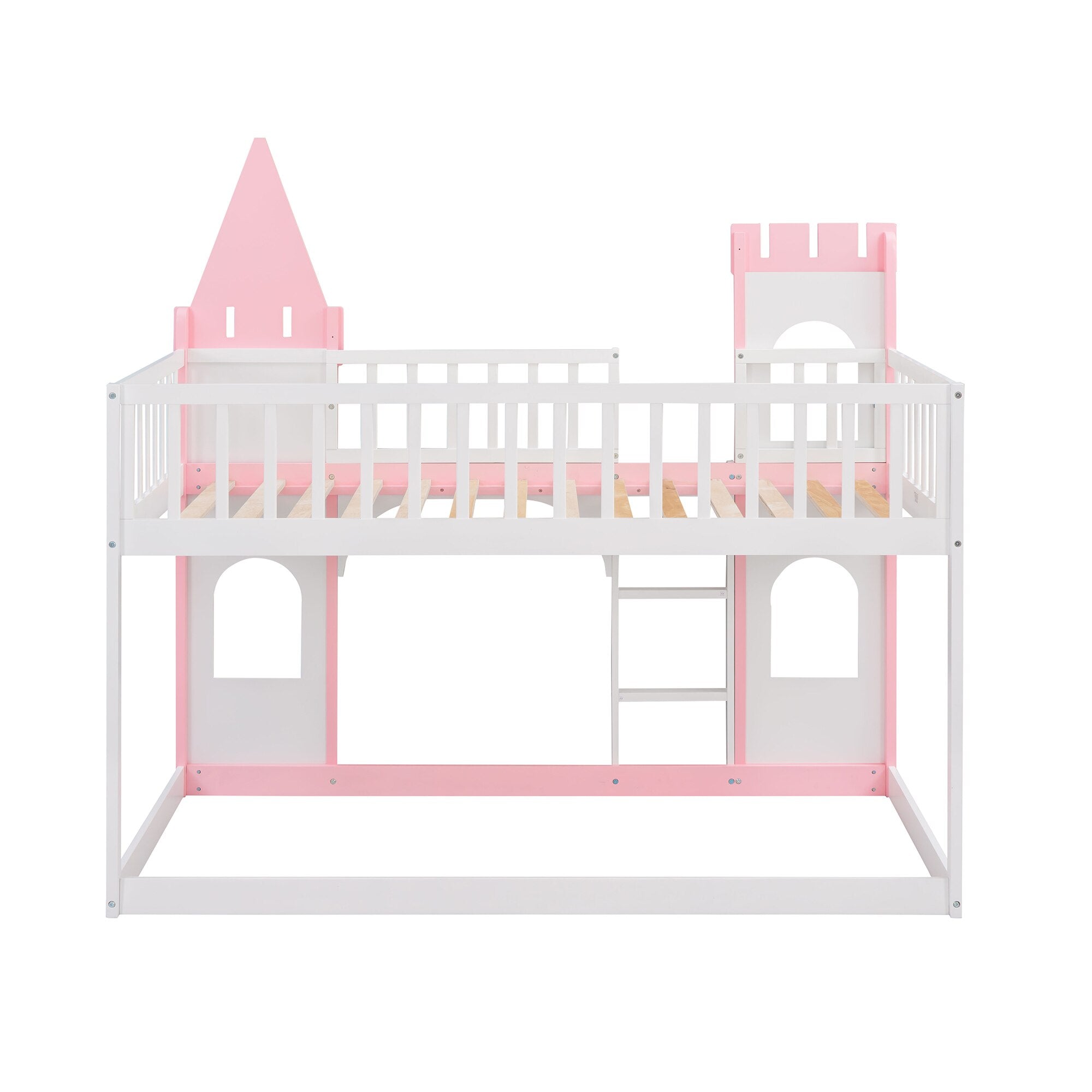 Twin Over Twin Castle Bunk Bed with Ladder childrensterritory