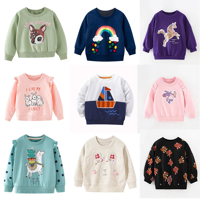 Full-Sleeve Cartoon Print Sweatshirts For Girls childrensterritory