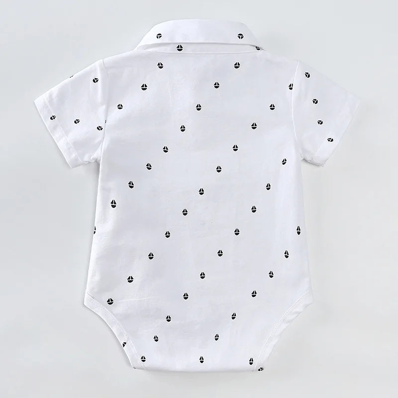 Baby Boy Formal Gentleman Rompers Suit with Hat for Birthday