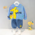Cartoon Design Baby Boy Color Blocking 2PC Casual Clothes Set childrensterritory