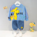 Cartoon Design Baby Boy Color Blocking 2PC Casual Clothes Set childrensterritory