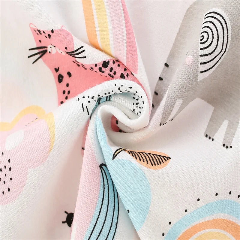 Cartoon Print Casual Kids Pyjamas for Autumn Spring childrensterritory