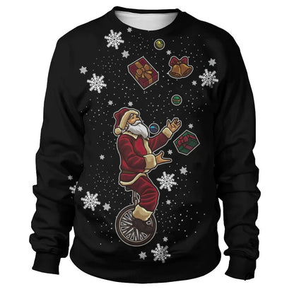 Funny Santa Claus Printed Sweatshirts For Men childrensterritory