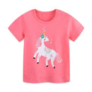 Girls Cartoon Print Casual Summer T-Shirts