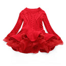 Kids Girls Ruffle Long Sleeve Warm Princess Dresses childrensterritory