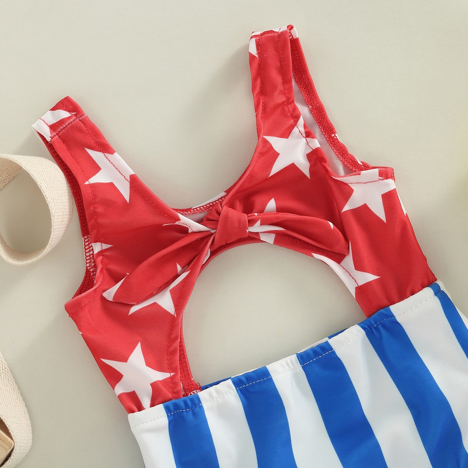 Baby Girl Stars Strip Print Sleeveless Swimwear childrensterritory