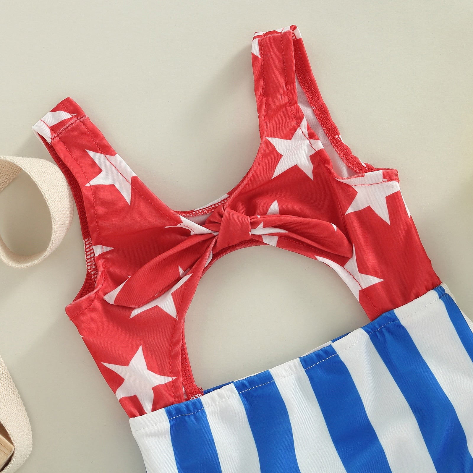 Baby Girl Stars Strip Print Sleeveless Swimwear childrensterritory