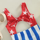 Baby Girl Stars Strip Print Sleeveless Swimwear childrensterritory