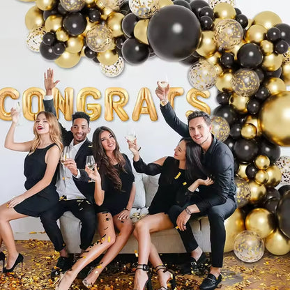 Party Decoration Black Gold Balloon Garland Arch