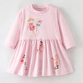 Kids Girls Cartoon Design Autumn Cotton Dresses childrensterritory