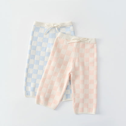 Little Girl Boy 2PCS Plaid knitted Clothes Set Sweater + Pant childrensterritory